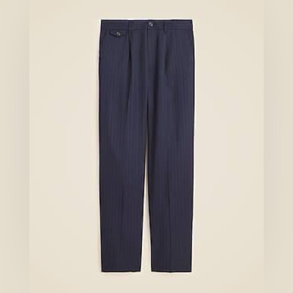 J Crew Relaxed-fit double-pleated trouser in Italian wool cavalry twill BZ632